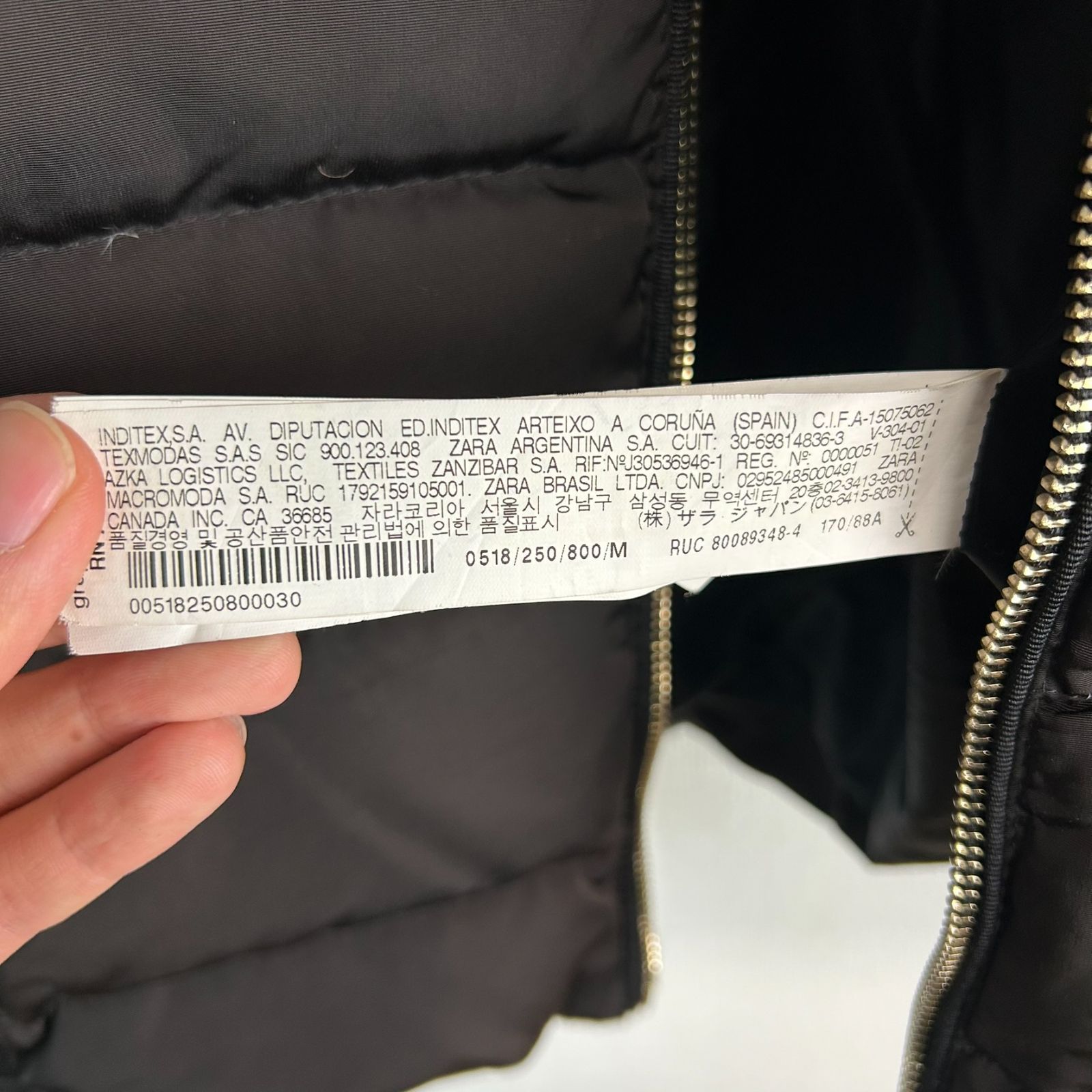 ZARA ザラ ダウンジャケット ブラック 黒 レディース Mサイズ 古着 