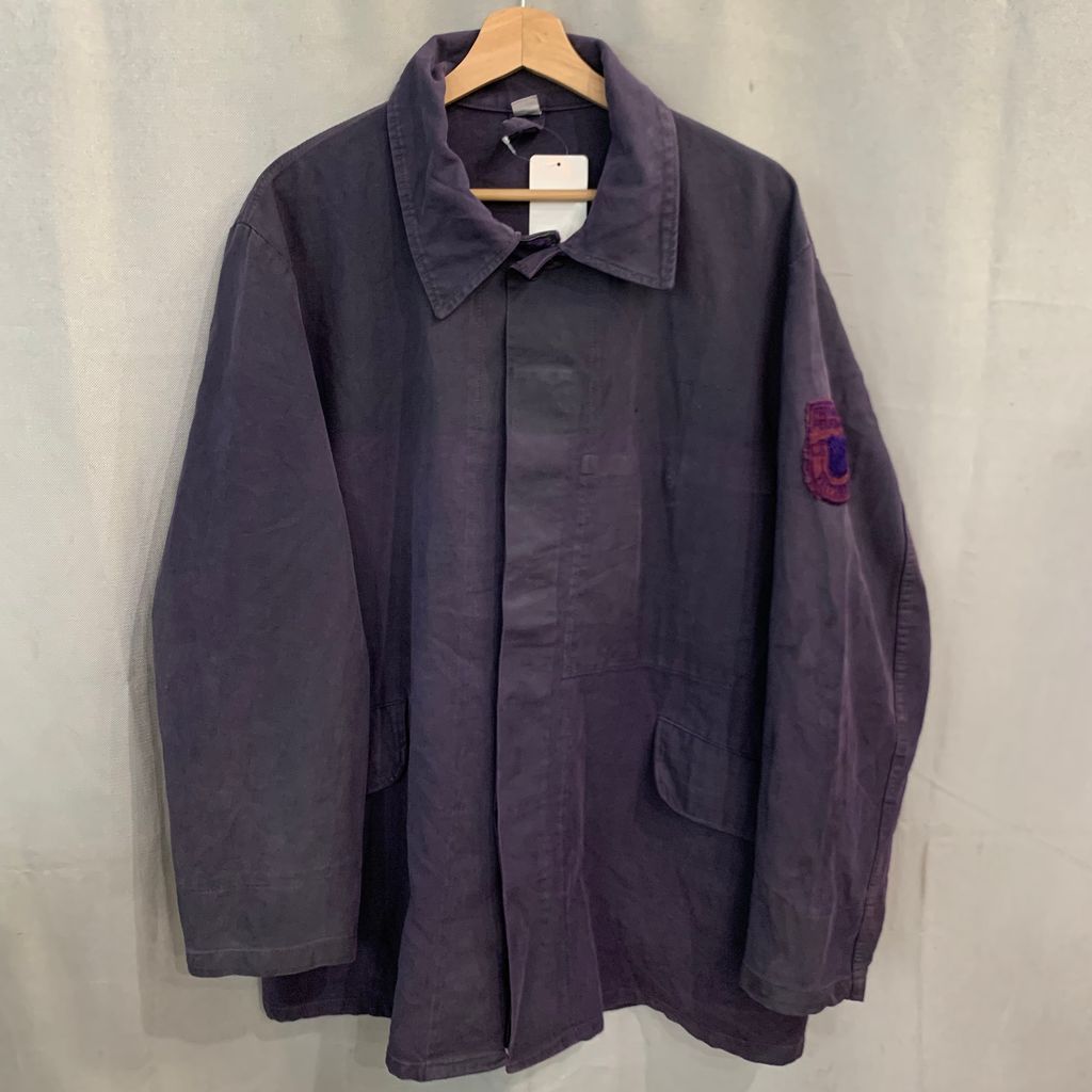 Euro Vintage work ユーロ ビンテージ ワーク German ドイツ ファイヤーマン ジャケット 紫 purple 後染め No.I387