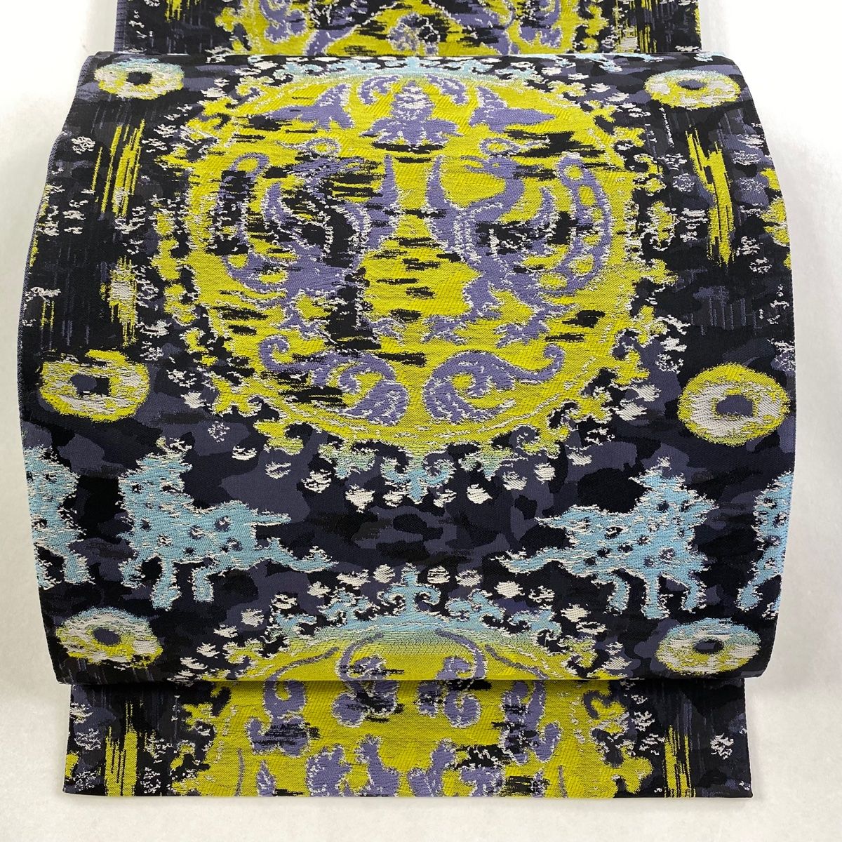 袋帯 秀品 ますいわ屋 向かい鳥 動物 灰紫 全通 正絹