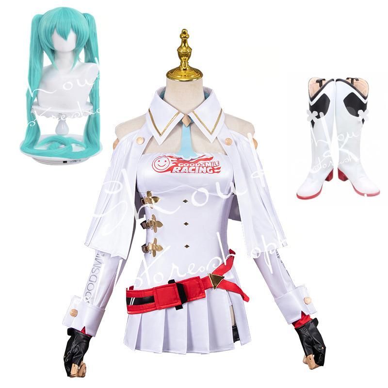 VOCALOID ボーカロイドシリーズ 風 初音MIKU レーシングスーツ コスプレ衣装 ウィッグ cos靴 変装 仮装 コスチューム 撮影 祭り