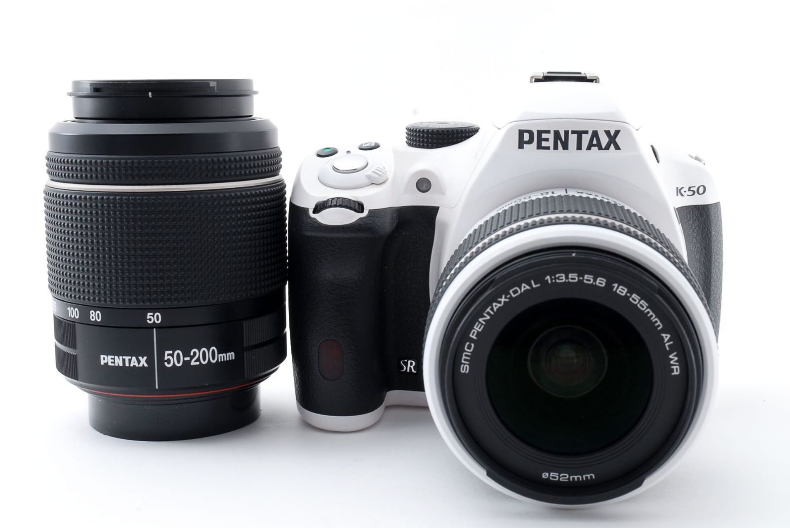 PENTAX K−50 BLACK レンズ 18-55 と 50-200mm 付 ペンタックス