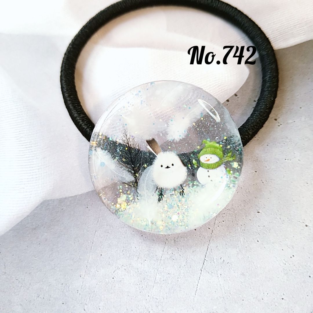 【542】ハンドメイド　レジン　ヘアゴム　ポニーフック　手描き 542】ハンドメイドレジンヘアゴムポニーフック手描き