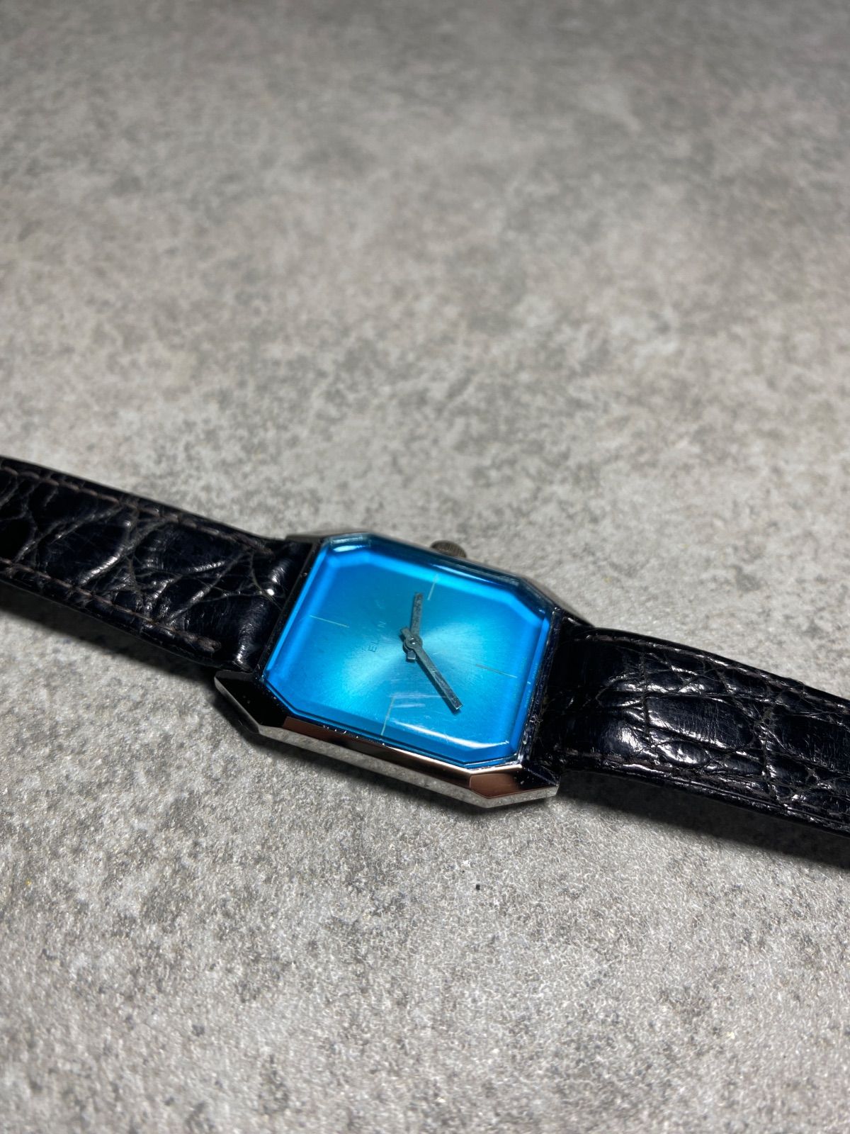 ELGIN エルジン ヴィンテージ 手巻き 腕時計 稼働品 ブルー