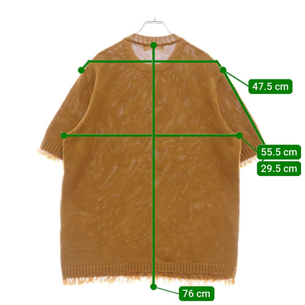 【美品】FENDI フェンディ ズッカ柄 ニット セーター FENDI (フェンディ) ズッカ柄 ジャガード フリンジ クルーネック半袖