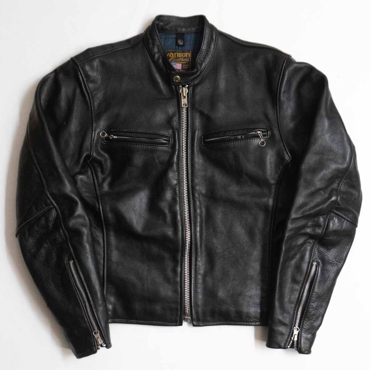 美品】 VANSON 【COMT シングルライダースジャケット】38 レザー