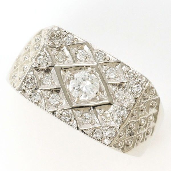 PT900 リング ring 指輪 17号 ダイヤ 0.40 鑑定書 総重量約11.9g