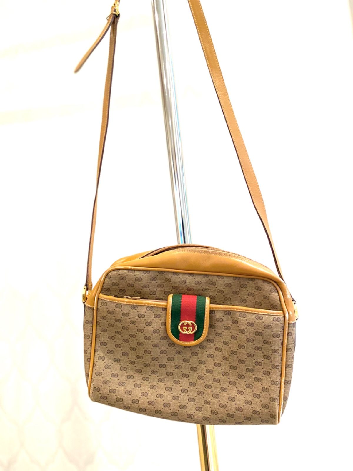 GUCCI オールドグッチ クロスボディ ショルダーバッグ PVC マイクロGG