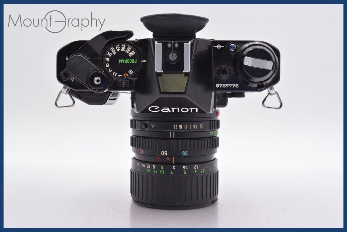 キヤノン Canon AE-1 PROGRAM Canon NEW FD 35-70mm F3.5-4.5 前キャップ-レンズフィルター付 完動 同梱可 mj5387