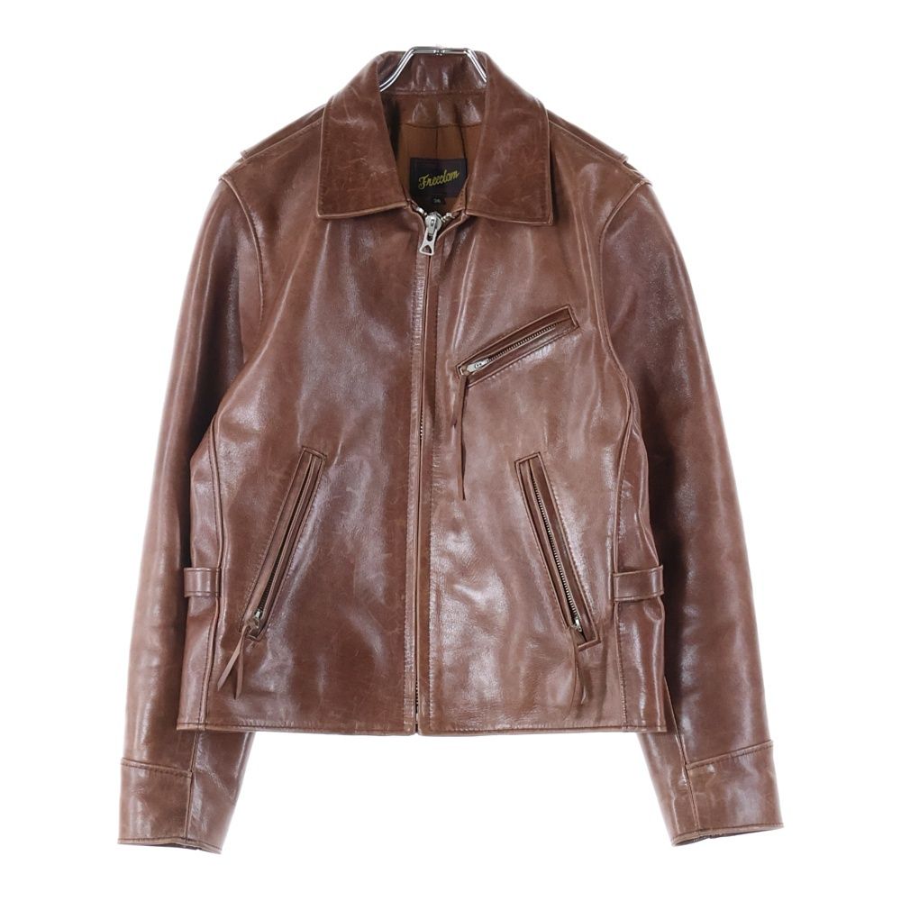 DOM フリーダム Horse Leather Jacket フロントジップアップ ホースレザージャケット ブラウン