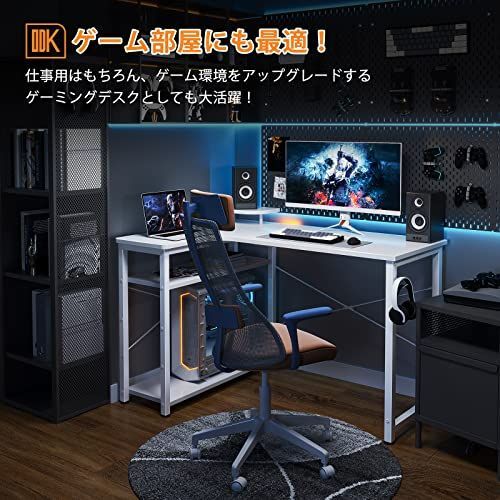 ODK パソコンデスク L字 ゲーミングデスク 幅110 L字デスク pcデスク