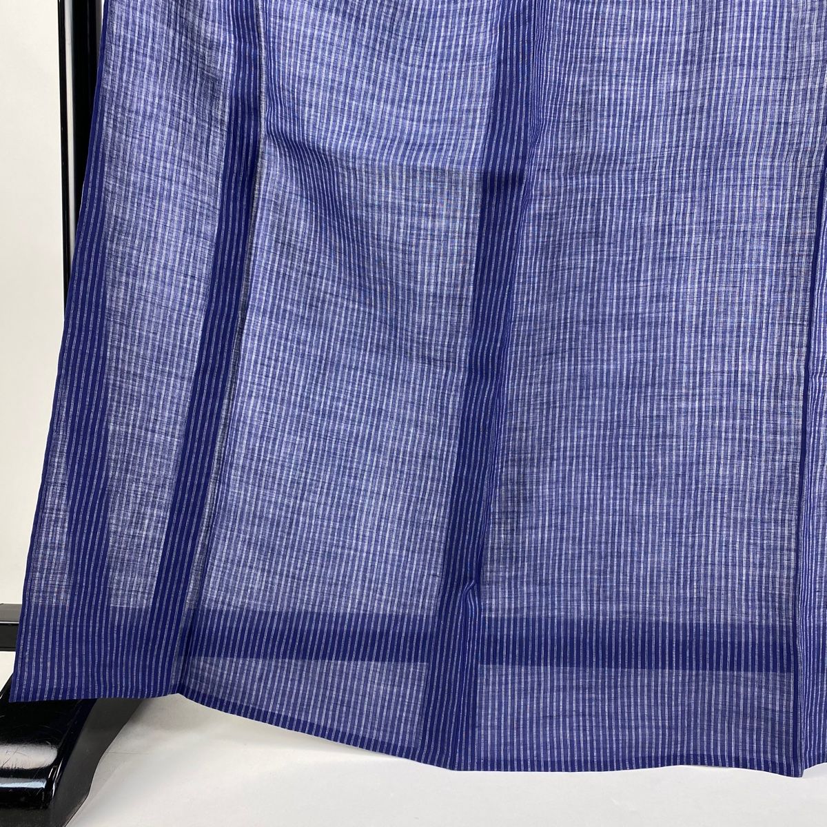 バイセル 着物 美品 逸品 結城紬 薄紫 多色 縦縞 証紙有 正絹 袷（10月～5月）161.5cm Mサイズ☆☆☆☆☆ バイセル 着物 名品 結城紬 紫 草木染 竹 縦縞 証紙有 正絹 袷（10月