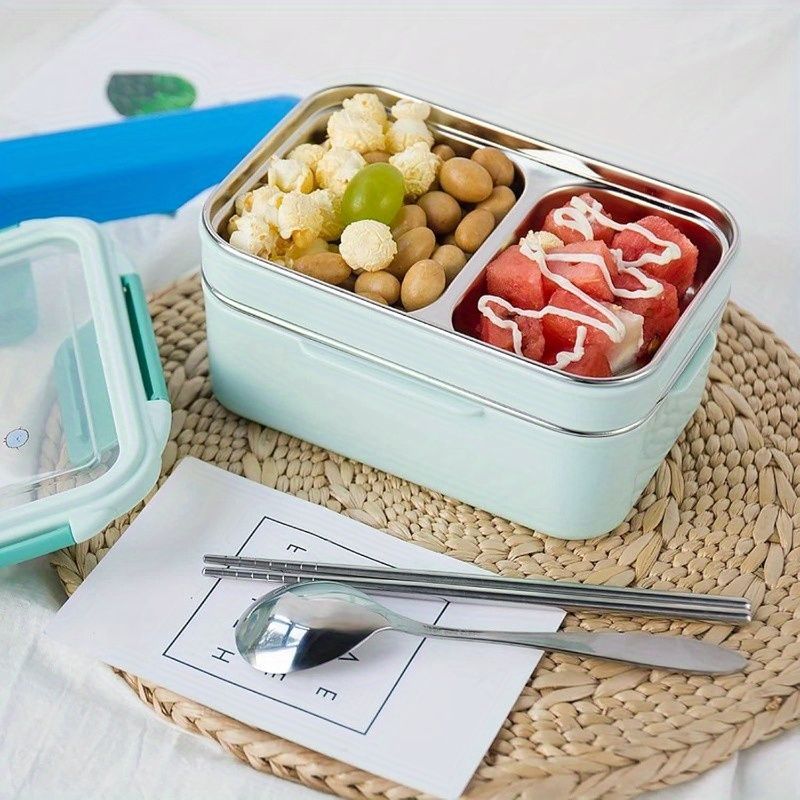新着商品 弁当箱漫画弁当箱ステンレススチール二重層食品容器ポータブルピクニック学校弁当箱Ppp