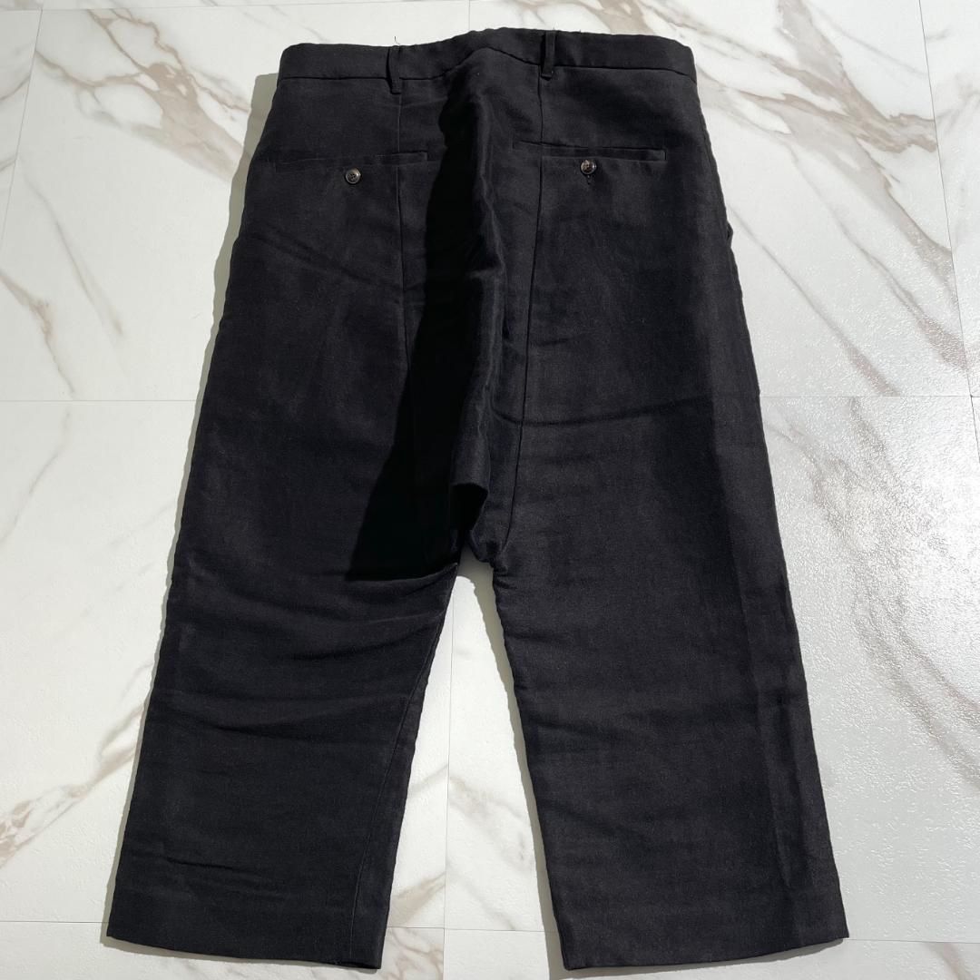 RICK OWENS リックオウエンス メンズ サルエルパンツ 黒 XS コットン 綿 イタリア製 無地 カジュアル クロップド ショート