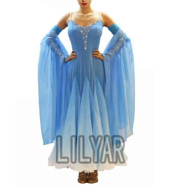 エレガント ♥社交ダンスドレス パーティードレス グラデーションカラー オーダーメイド