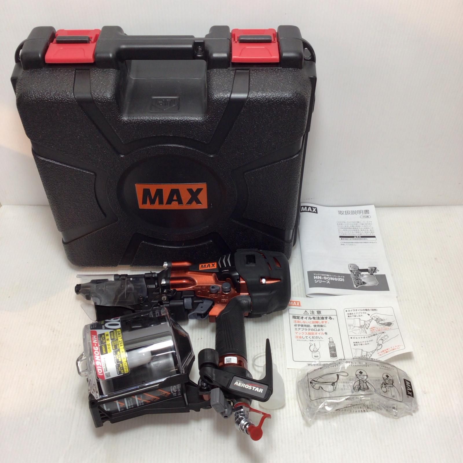 ΘΘMAX マックス エア釘打ち ♥品 S 付属品完備 高圧 90mm 25407153F HN-90N6 D -R