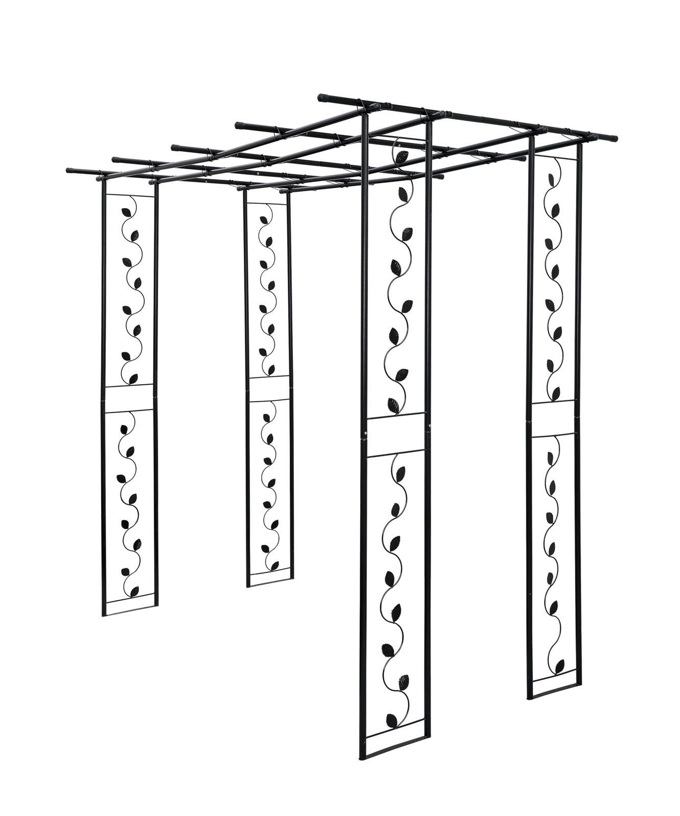 リビングアウト Living Out フルーツパーゴラ ブラック 大 幅120ｘ奥行180ｘ高さ180cm パーゴラ つる性植物 観賞用 テラス スチール ガーデニング 日陰 冷房効率アップ のあるパウダーコーティング 簡単組立 安全設計 固