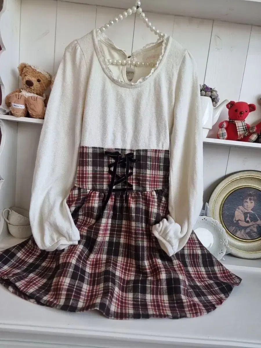 リズリサ LIZ LISA ヴィンテージ チョコムード チェック コルセット ワンピース