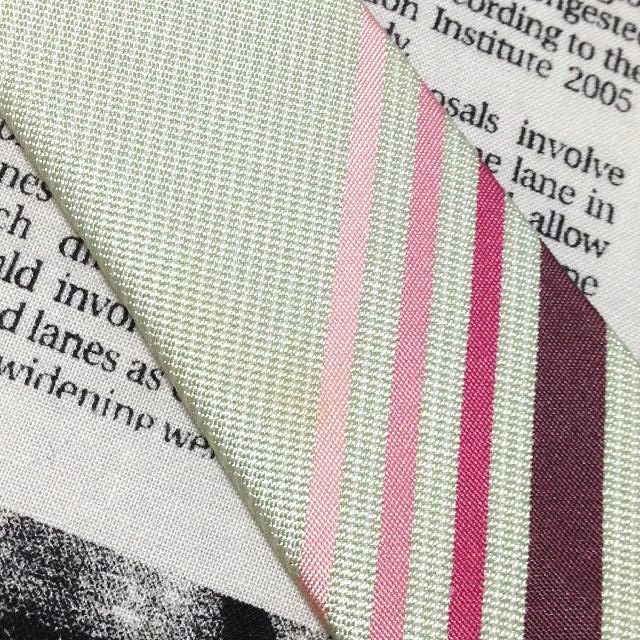 エルメス HERMES 微光沢 ネクタイ フランス製 シルク 斜めストライプ レジメンタル ミックス I-006922 ゆうパケット