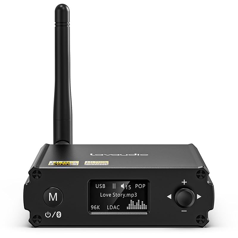 1Mii Bluetoothレシーバー ワイヤレス受信機 スピーカ用Bluetooth 5.1 オーディオ受信機 LDAC AudiophileDAC|AptX|HD|低遅延|AAC 光学|RCA出力 USB入力 DS220…