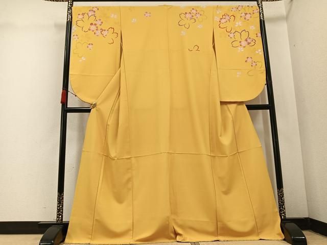 平和屋着物●小振袖 二尺袖 舞桜 洗える着物 AABC6821ph