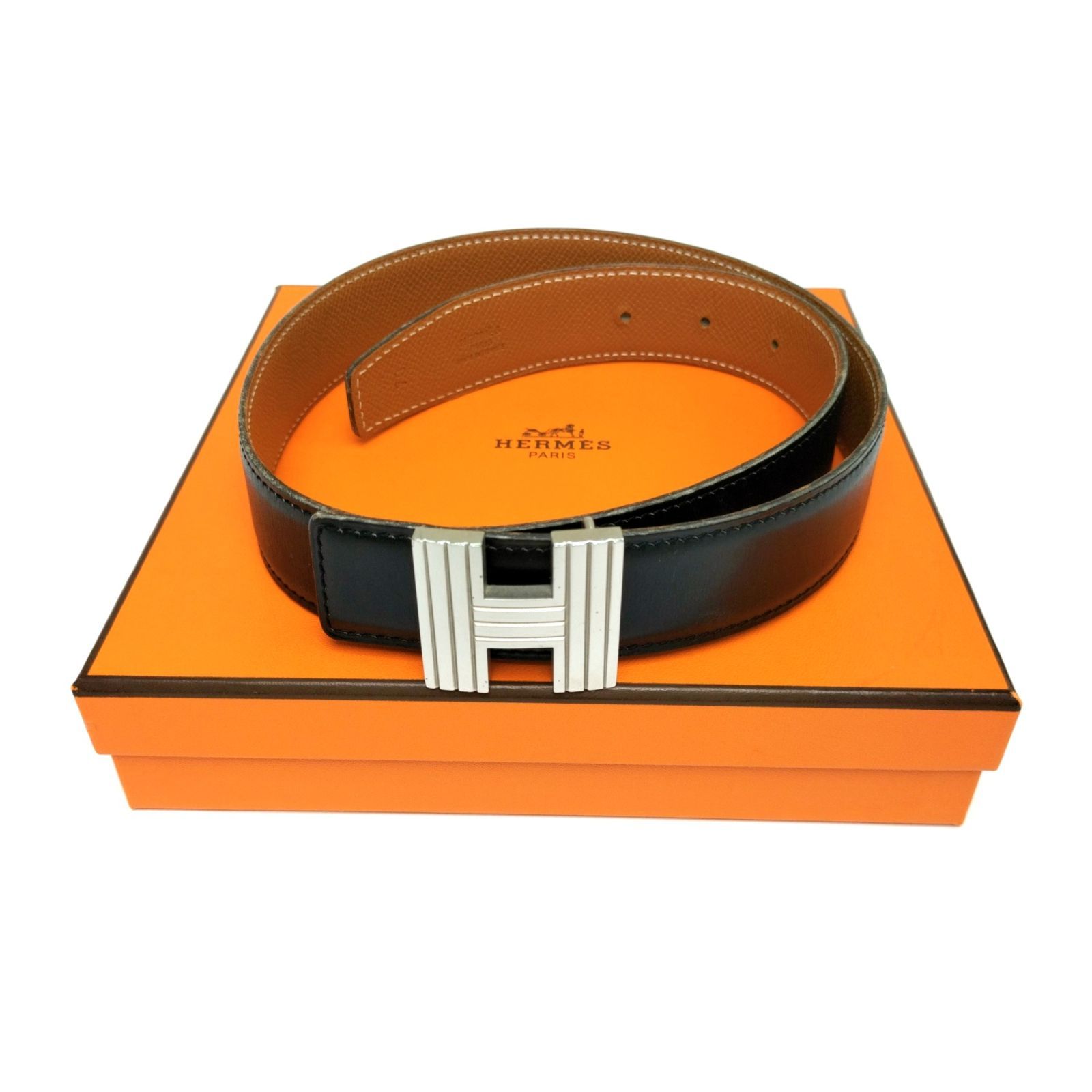 HERMES エルメス コンスタンス ロゴ バックル ベルト シルバー