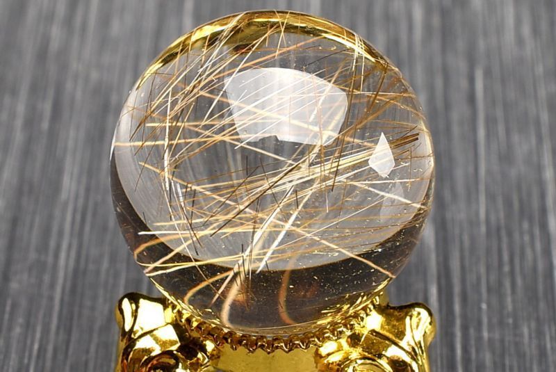 １点物 AAAA 放射状針の輝き シルバールチルクォーツ 23.5mm 丸玉 台座付き スフィア パワーストーン 天然石 _C3682 宅急便