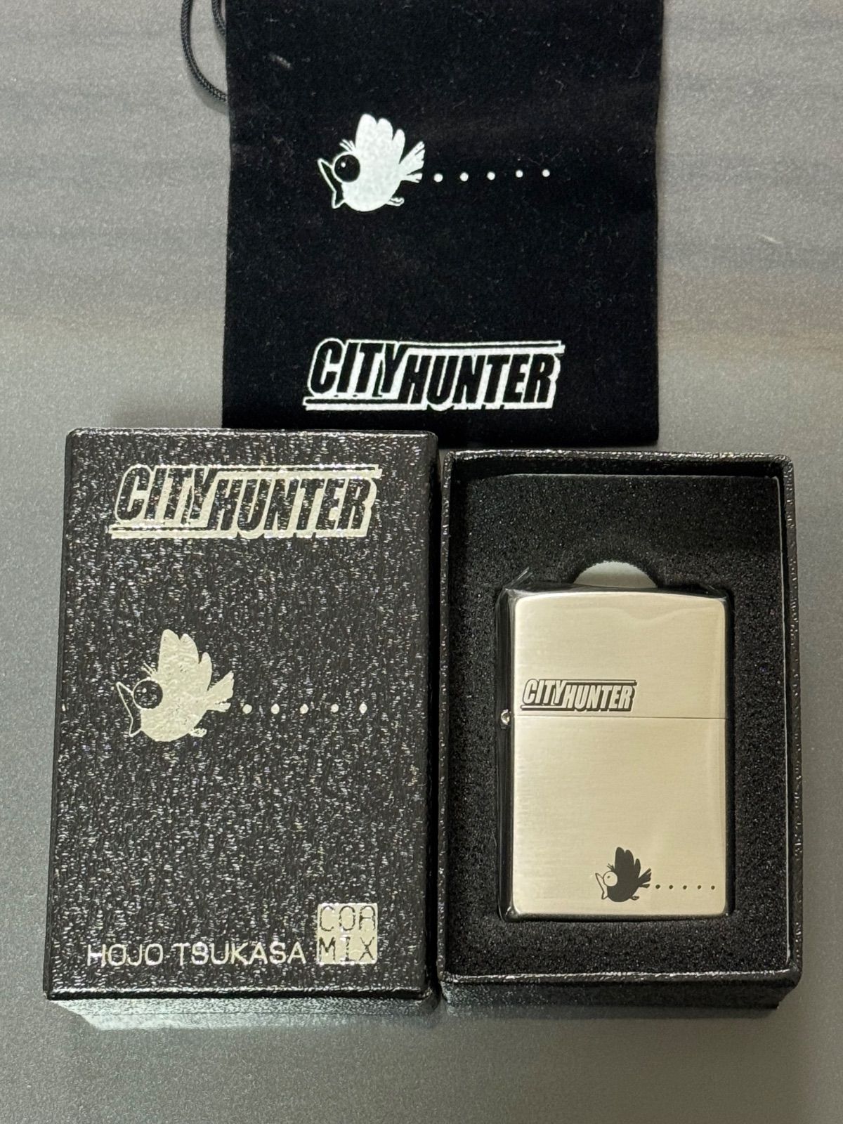 zippo CITY HUNTER HOJO TSUKASA アニメ シティハンター 北条司 2001年製 年代物 両面デザイン デットストック シルバーインナー 2000年製 ケース 保証書 収納ポーチ