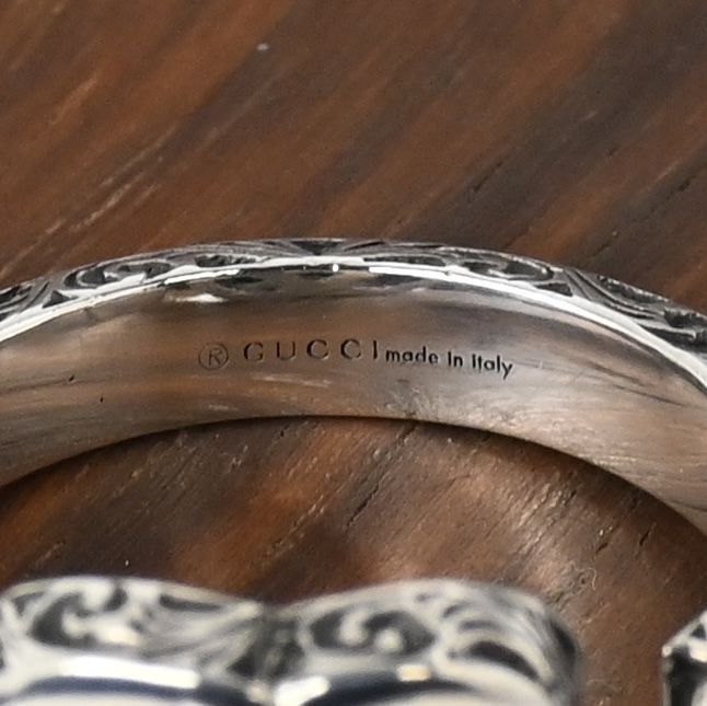 研磨済】美品 GUCCI ダブルG キー リング 指輪 サイズ15 アラベスク