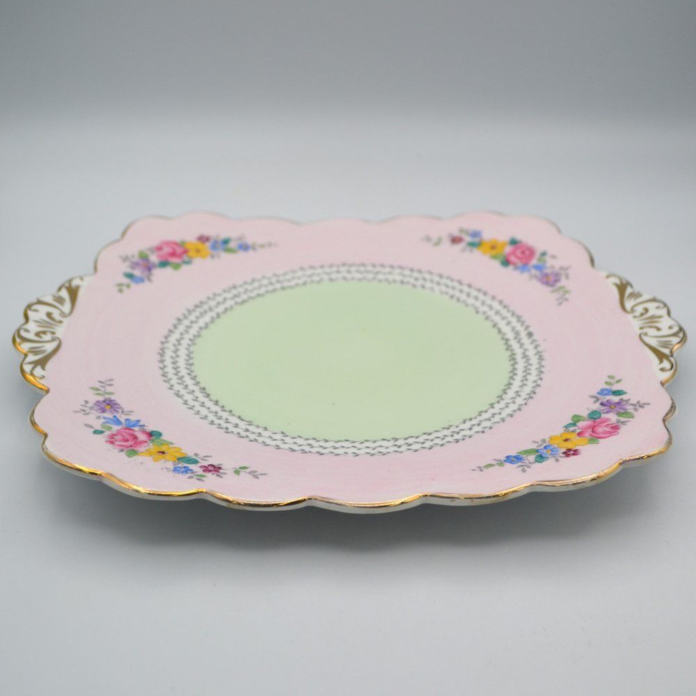 英国製 E. Brain&Co Foley ピンクの可愛いヴィンテージプレート 英国製