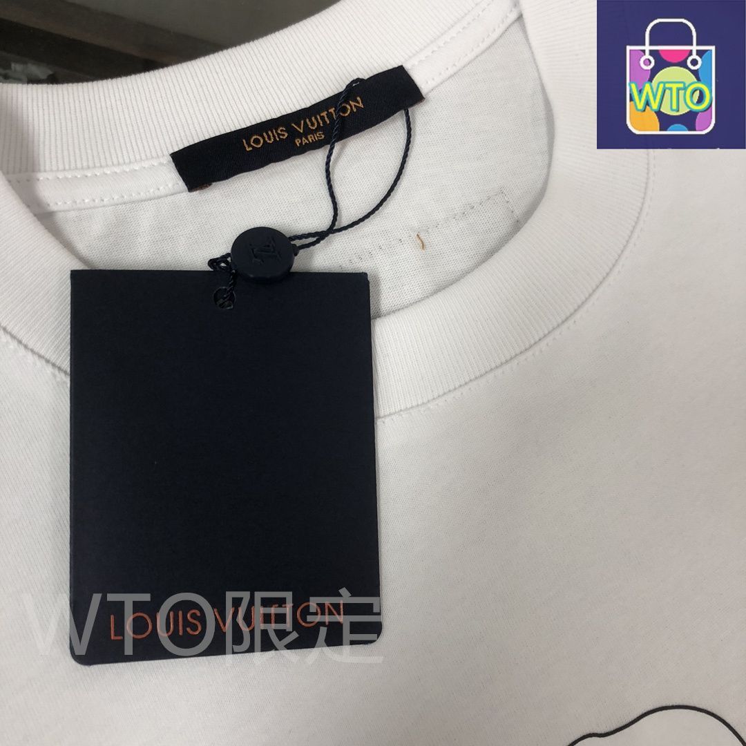 【華やか♢】Louis Vuitton *ネックレス プリントTシャツ エンブロイダードシグネチャーコットンTシャツ ｜ルイ・ヴィトン