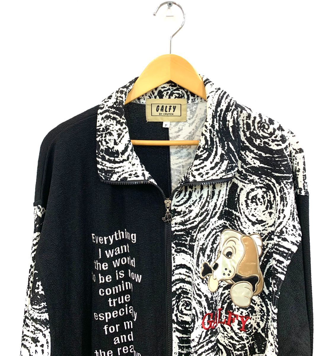 90s 00s GALFY ガルフィー　総柄　セットアップ　古着 ガルフィー GALFY ジャージ セットアップ 90s 11202 黒 ブラック