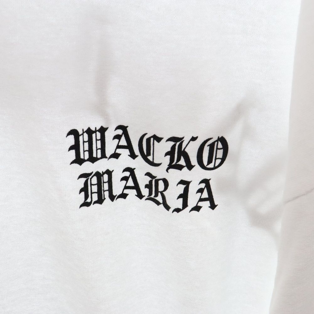 WACKO MARIA (ワコマリア) 24AW CREW NECK LONG SLEEVE T-SHIRT ロゴプリント ロングスリーブ 長袖Tシャツ ホワイト