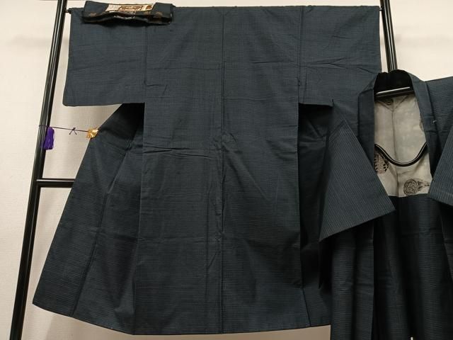 平和屋着物□男性 本場大島紬 アンサンブル 格子 武島織物謹製