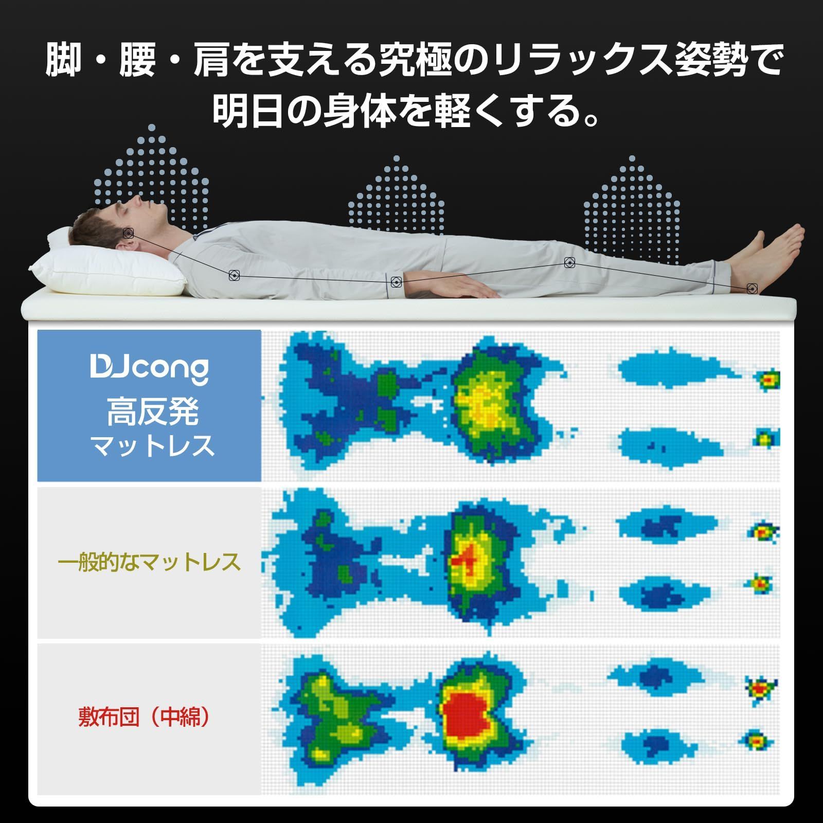 DJcong マットレス シングル [国内販売限定] 厚み5cm 硬さ180N