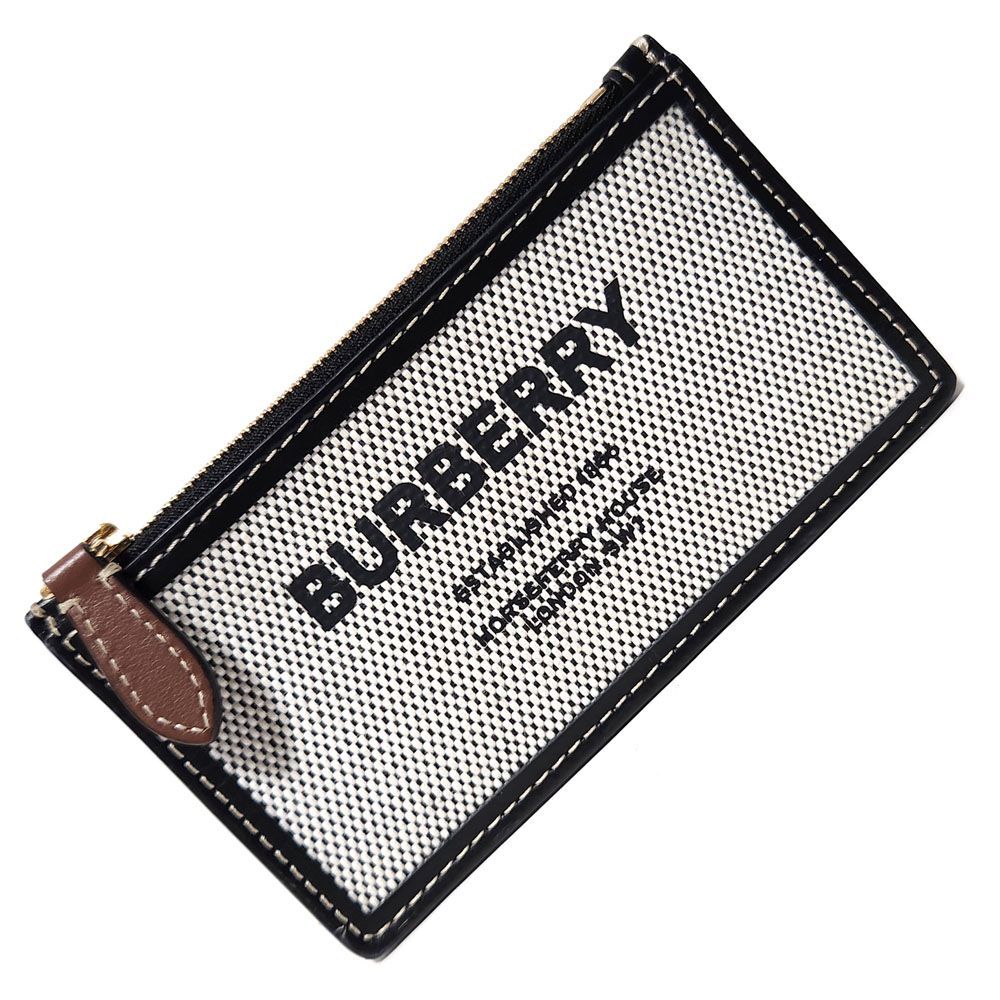 バーバリー BURBERRY フラグメントケース ー グレー キャンバス レザー 中古Bランク コインケース コイン&カード