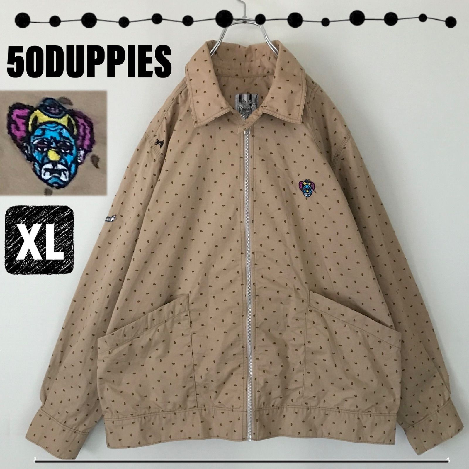 50DUPPIES☆コットンドリズラー☆ペイズリー柄☆ロゴワッペン☆XL www