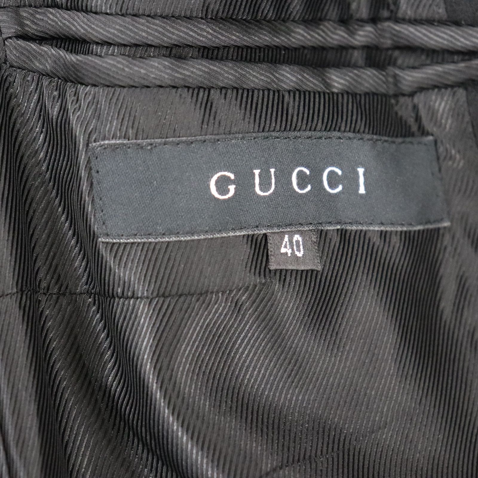 ITXN8DNWITBK GUCCI グッチ ウール コート 7890 ブラック イヌリア織