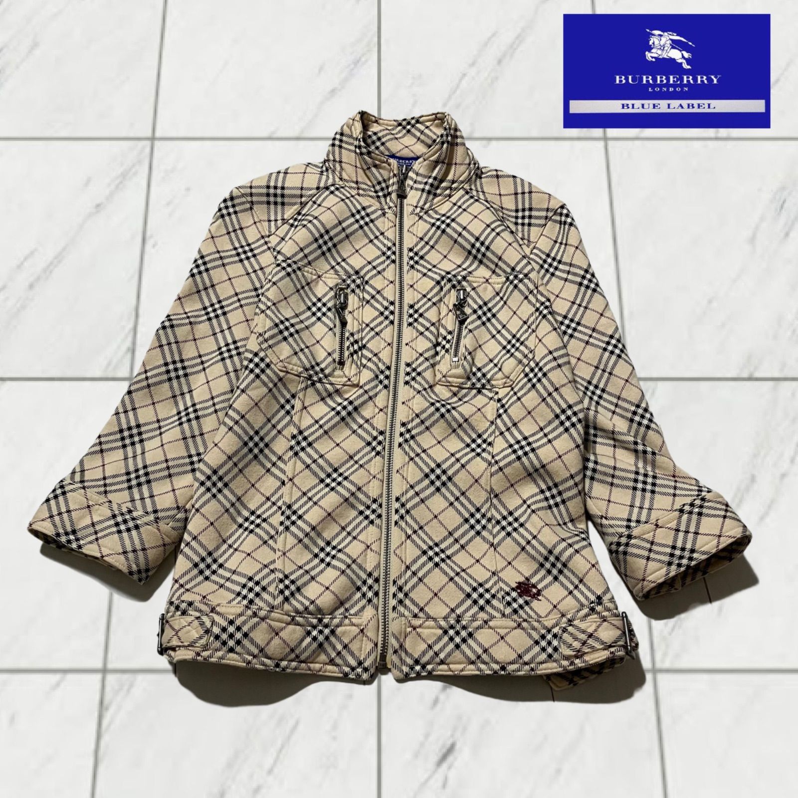 BURBERRY BLUE LABEL　ノバチェック　ジップアップブルゾン バーバリーブルーレーベル ノバチェック柄 ブルゾン ジップ