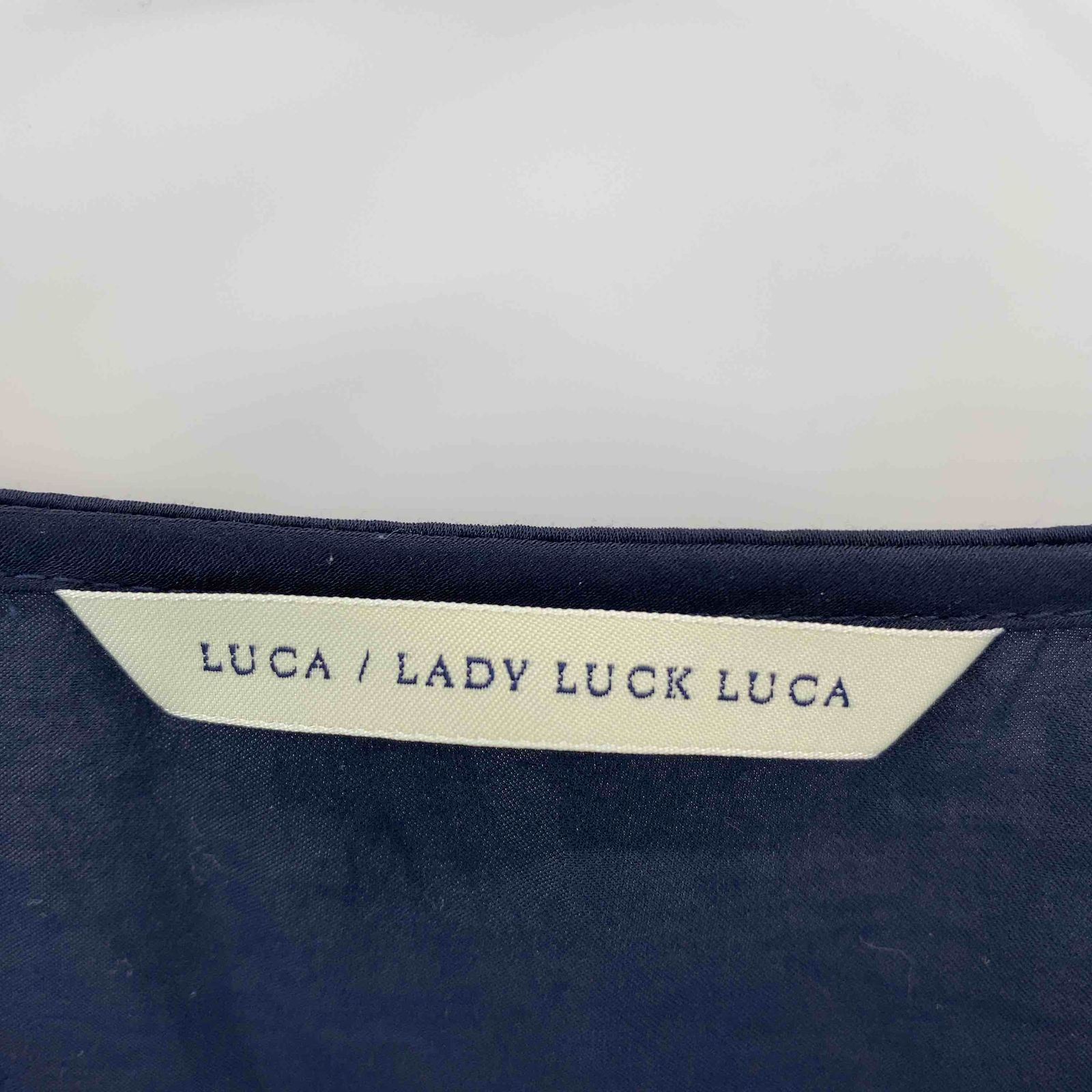 LADY LUCK LUCA レディラックルカ レディース フレンチスリーブ シャツ/ブラウス ネイビー ビーズ ビジュー