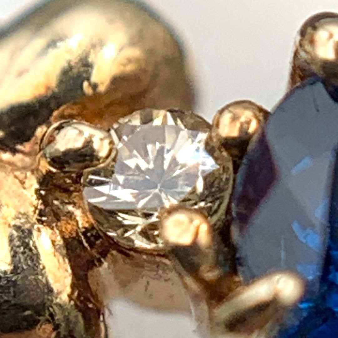 ジュエリーマキ K9 サファイア約3.4㎜ ダイヤ 11号 1.1g レディース