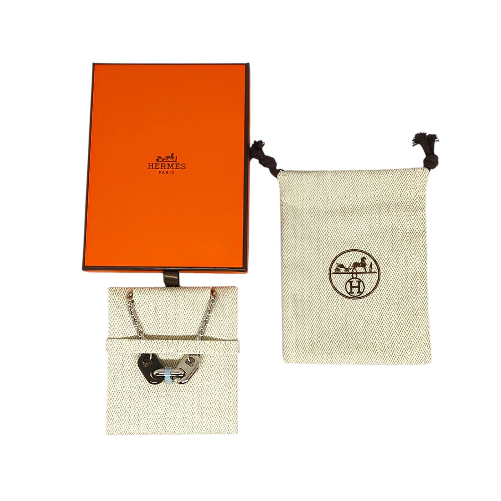 Hermes Chaine d'Ancre エルメス・シェーヌダンクル Maillon マイヨン ネックレス F ブルー