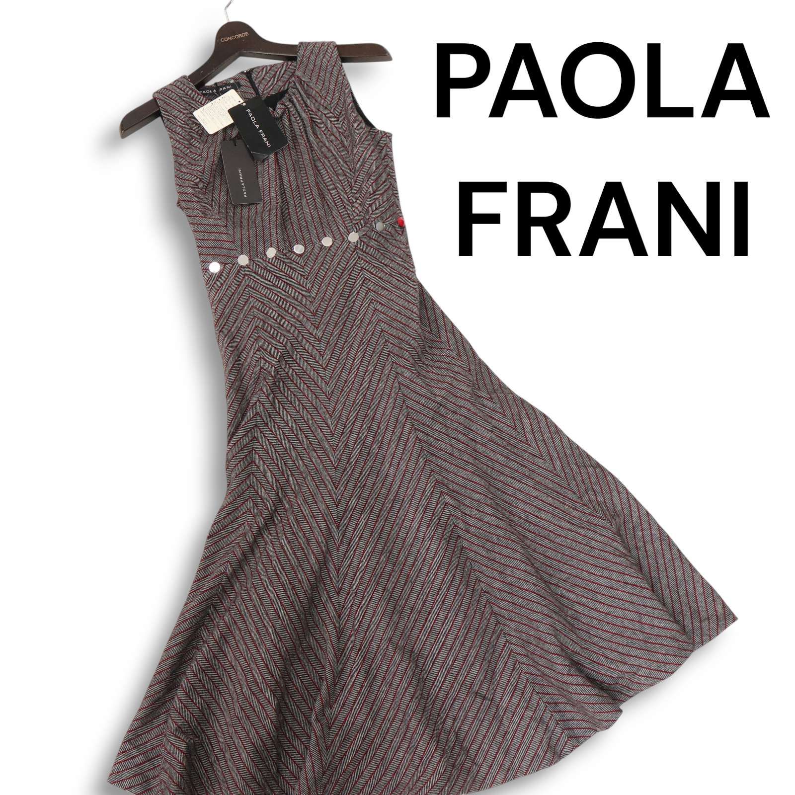 新品 イタリア製】 PAOLA FRANI パオラフラーニ ウール ストライプ  