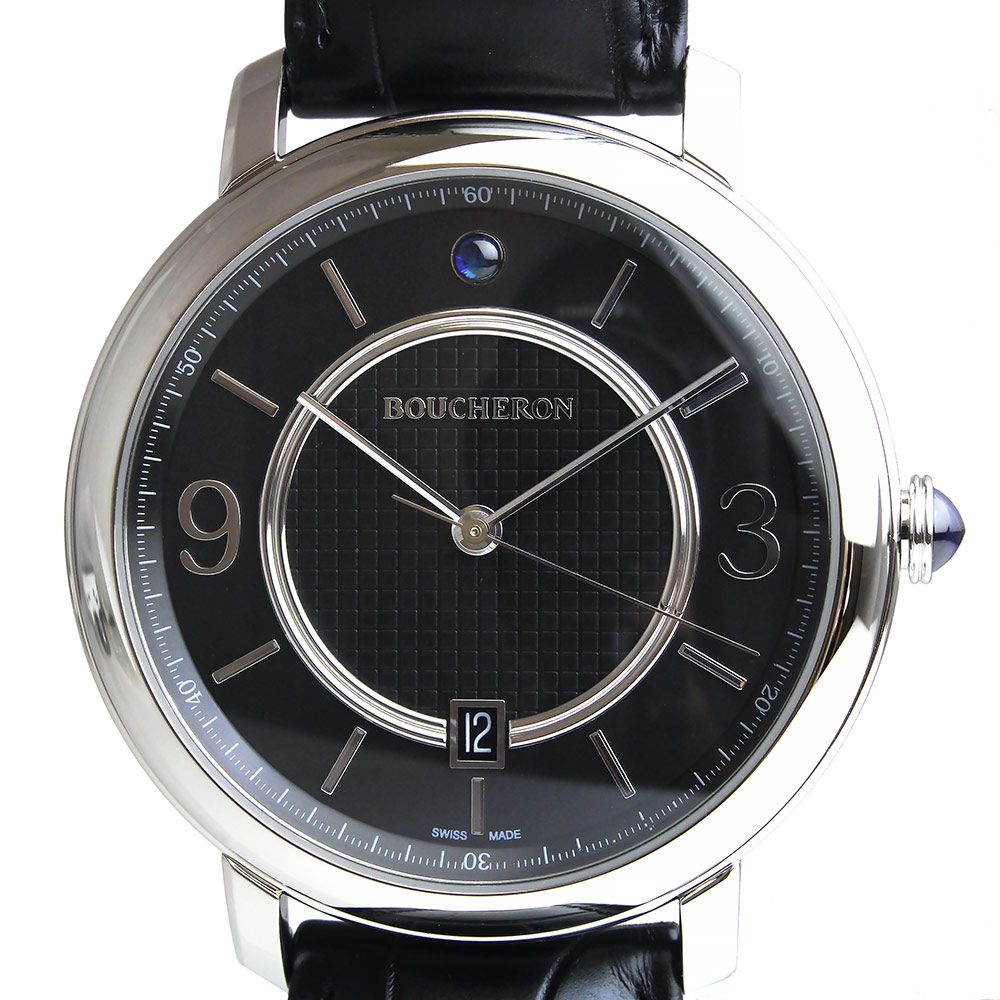 ブシュロン BOUCHERON エピュール WA021204 ブラック ステンレススチール 自動巻き メンズ 腕時計