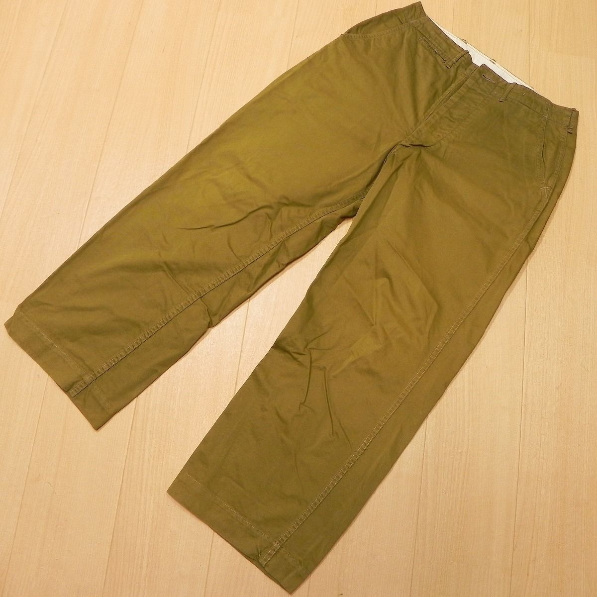 921 日本製 エヴィス EVISU エビス チノパン w31 カーキ系 オリーブ系 ミリタリー チノ ボタンフライ 古着
