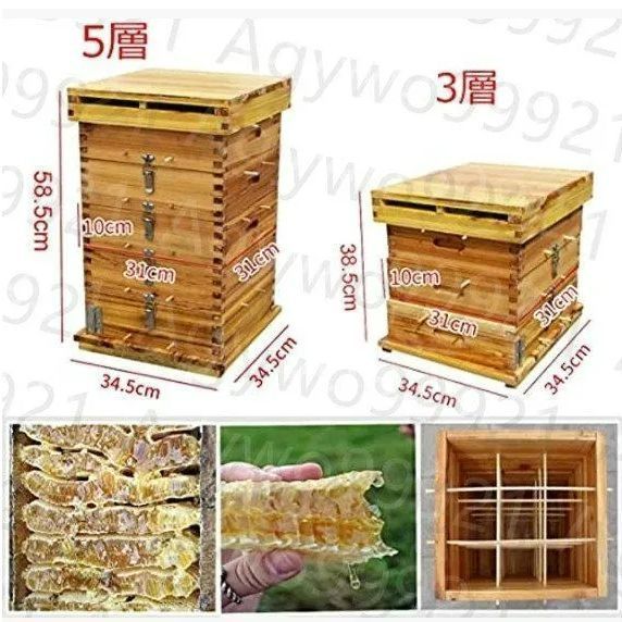 在庫1個♦紀州無節杉材♦送料無料『日本蜜蜂　重箱式巣箱』待ち受け箱セット 在庫1個♢紀州無節杉材♢送料無料『日本蜜蜂 重箱式巣箱
