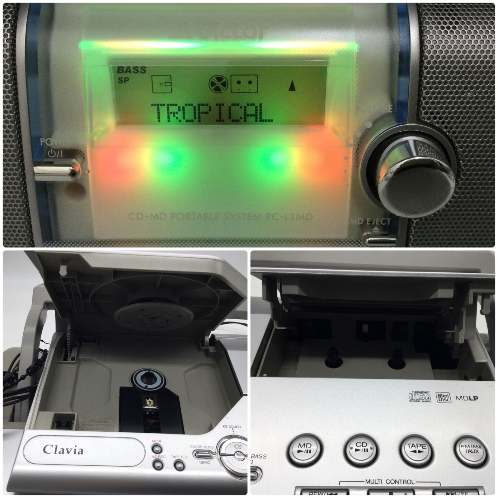 10084 Victor ビクター CD-MD ポータブルシステム RC-L1MD リモコン付き 2007年製 動作 済み ラジカセ