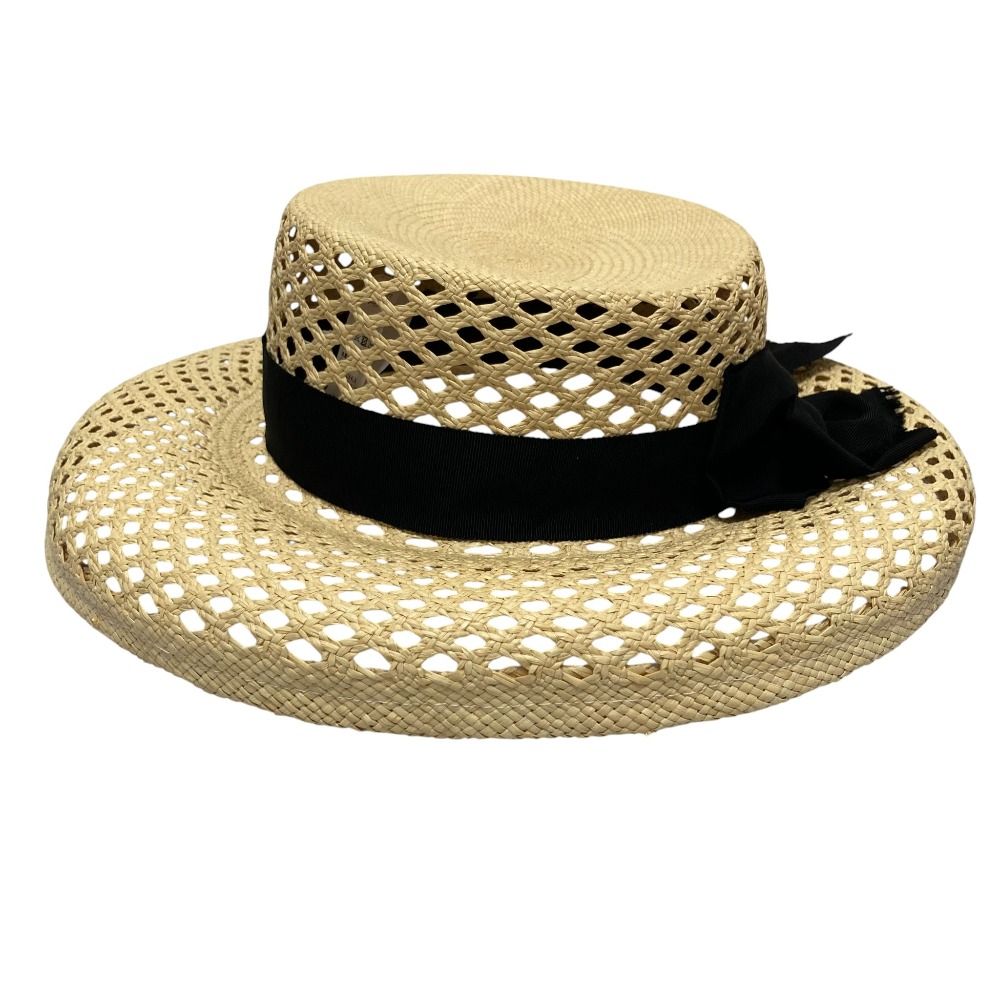 CA4LA カシラ POLKA DOT パナマハット ONM01713 べージュ×ブラック レディース 古着 NICORILABO_COM