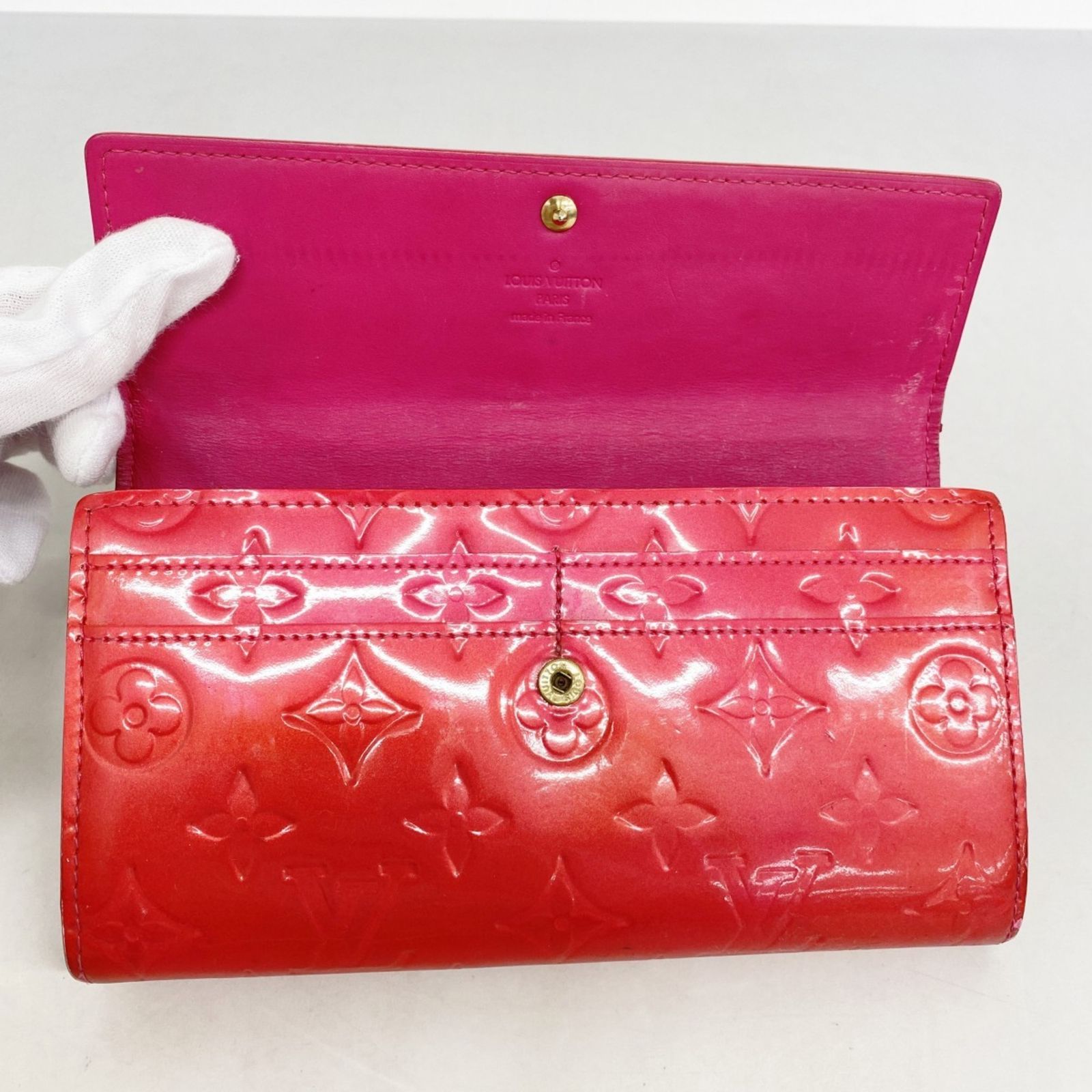Louis Vuitton ヴェルニ 長財布 レッド ヴェルニ LOUIS VUITTON - ルイヴィトン◇ヴェルニ 長財布◇ヴェルニ◇赤