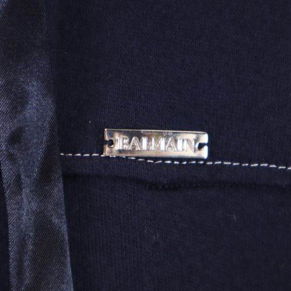 バルマン 日本製 スウェット ジップパーカー 9 ネイビー BALMAIN PARIS 