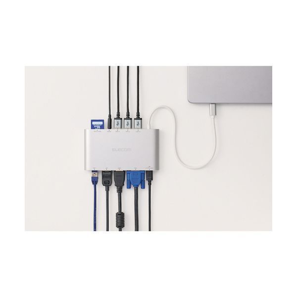 エレコム ドッキングステーション 11in1 4画面マルチモニター シルバー DST-C28SV 1個